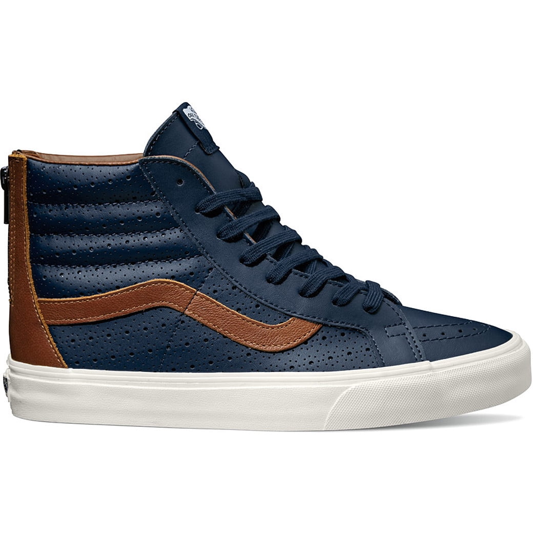 vans blue and brown leather