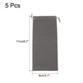 thumbnail image 2 of Unique Bargains 17x8cm Microfiber Pouch, 5Pcs Soft Storage Drawstring Gift Bag, Gray, 2 of 5
