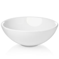 Miligoré 16" Round White Ceramic Vessel Sink - Modern Above Counter Bathroom Vanity Bowl
