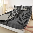 thumbnail image 3 of Homewish Tree Leaves Twin Sheet Sets 3pcs for Boys Girls,Minimalist Geometric Stripes Lines Twin Fitted Sheet Microfiber,Retro Vintage Aesthetic Breathable Flat Sheet,Super Cozy Room Decor, 3 of 7