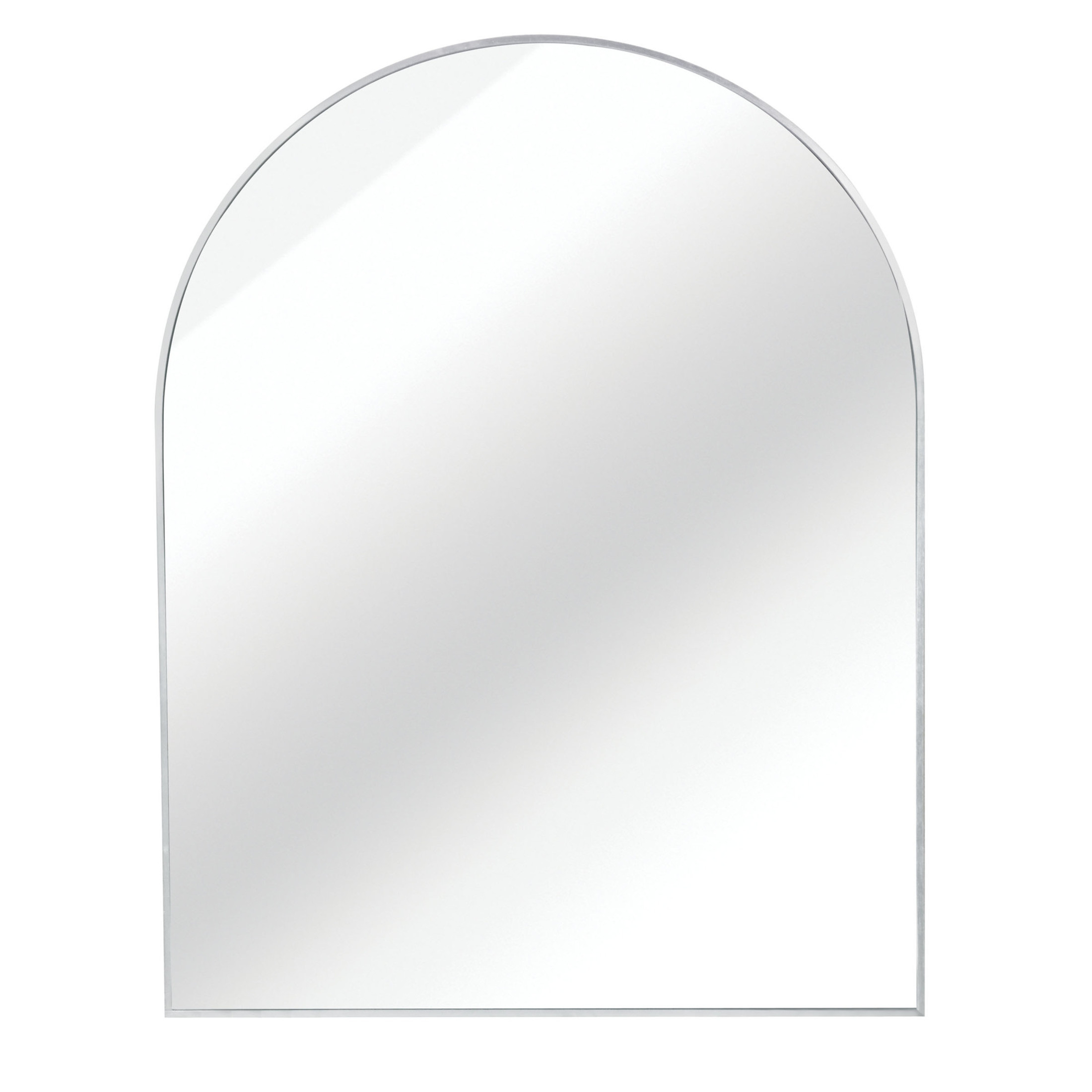 Noble House 30"x40" Arched Metal Wall Mirror, Vanity Mirror for Bathroom, Bedroom & Living Room, Silver
