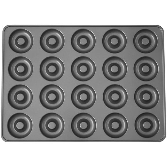 Wilton Perfect Results Steel Mega Non-Stick Donut Pan, 20-Cavity