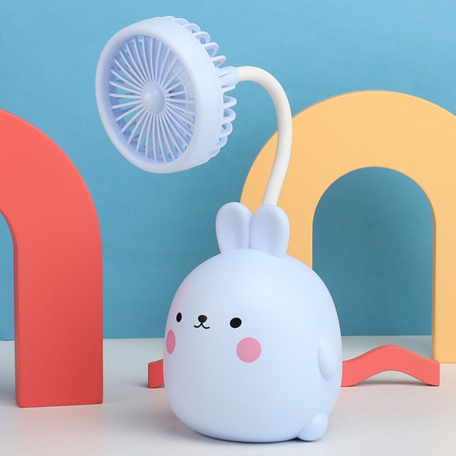 Storage Box Desktop Fan with 360 Degree Adjustable Angle Silicone Hose
