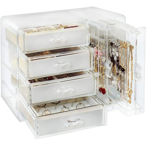 2 Pcs Jewelry Storage Box Clay Bead Organizer Jewlery Rock Display Case  Cosmetic Boxes