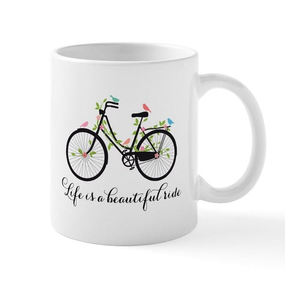 CafePress - Life Is A Beautiful Ride Mugs - 11 oz Ceramic Mug - Novelty Coffee Tea Cup