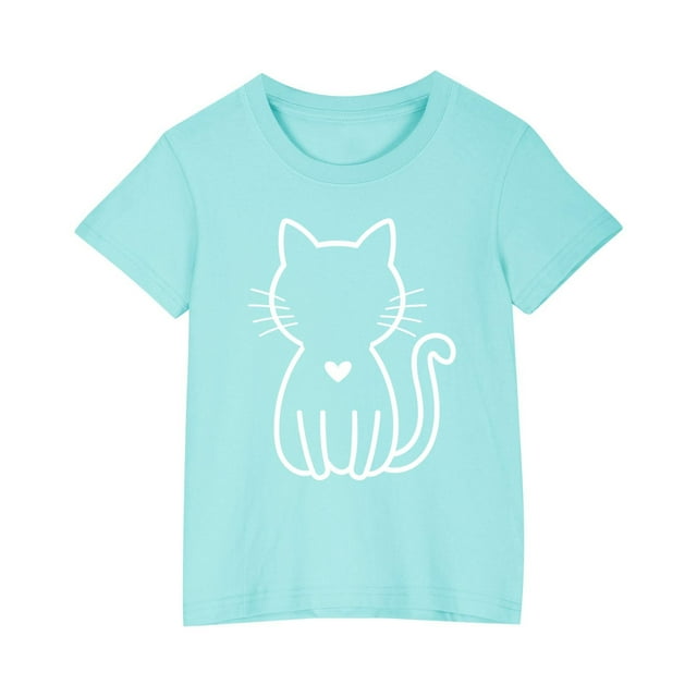 Birdeem Chemises pour Filles Tout-Petits Enfants Garçons Filles T-Shirt en Coton Mode Mignon Col Rond Imprimé Tee Manches Courtes Haut