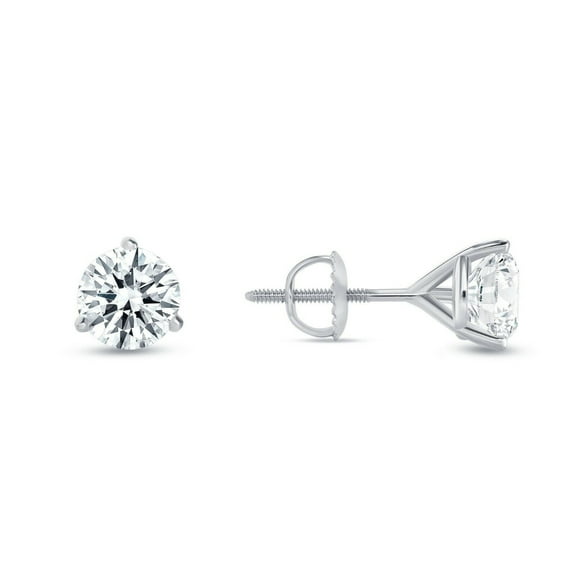 Valentine Gift 2Ct Round Cut Moissanite Women's Martini Stud Earrings Real 925 Sterling Silver