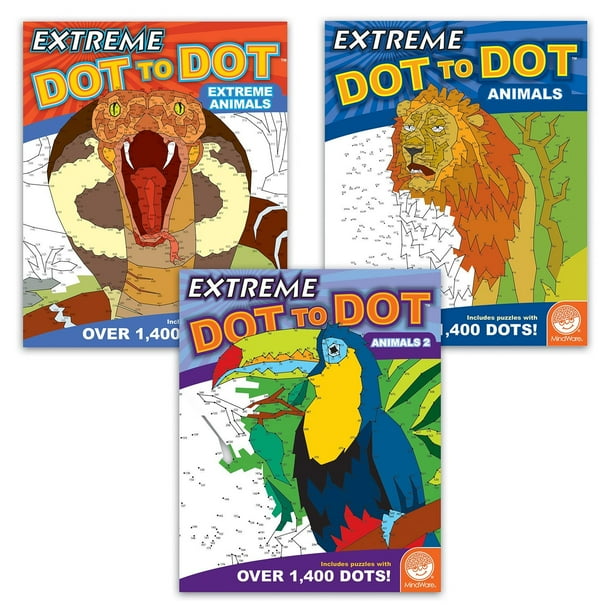Extreme Dot To Dot Animals Set Of 3 Toys That Teach Studies Show That Connect The Dot Puzzles Are One Of The Best Tools For Teaching Children A Multitude By Mindware Walmart Com