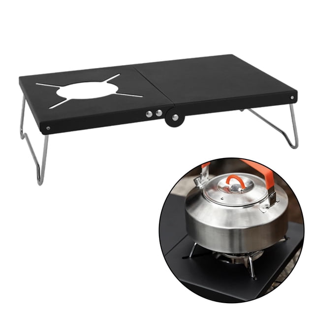 Mesa plegable para acampar, mesa de aluminio, accesorios de calentador resistente, escritorio para acampar, mesa plegable portátil para pesca y montañismo