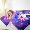 thumbnail image 4 of Manfei Kawaii Salamander Axolotl King Size Comforter Sets,Magic Ocean Animal Bedding Comforter Set,Watercolor Galaxy Starry Night Bedding Set For Children,Breathable Home Decor Reversible,3pcs, 4 of 8