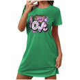 thumbnail image 4 of Sakmal Valentines Moomoo Womens Nightgowns Love Short Sleeve Lightweight Pajama Sleep Dress Short Heart Print Ladies Nightgown 2X, 4 of 4