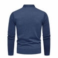 thumbnail image 4 of Men's Faux Two Piece Lapel Long-Sleeve Tops, Men's Striped Lapel Fake Two Piece Shirt, Casual Sweaters Dark Blue 2XL, 4 of 4