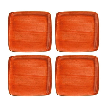 Terracota 6.25" x 5.75" Square Terracotta Vitrified Plate (Set of 4)