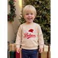 thumbnail image 4 of RUINIXCW Kids Girl Boy Christmas Sweatshirt Letter Santa Hat Embroidery Pullover, 4 of 8