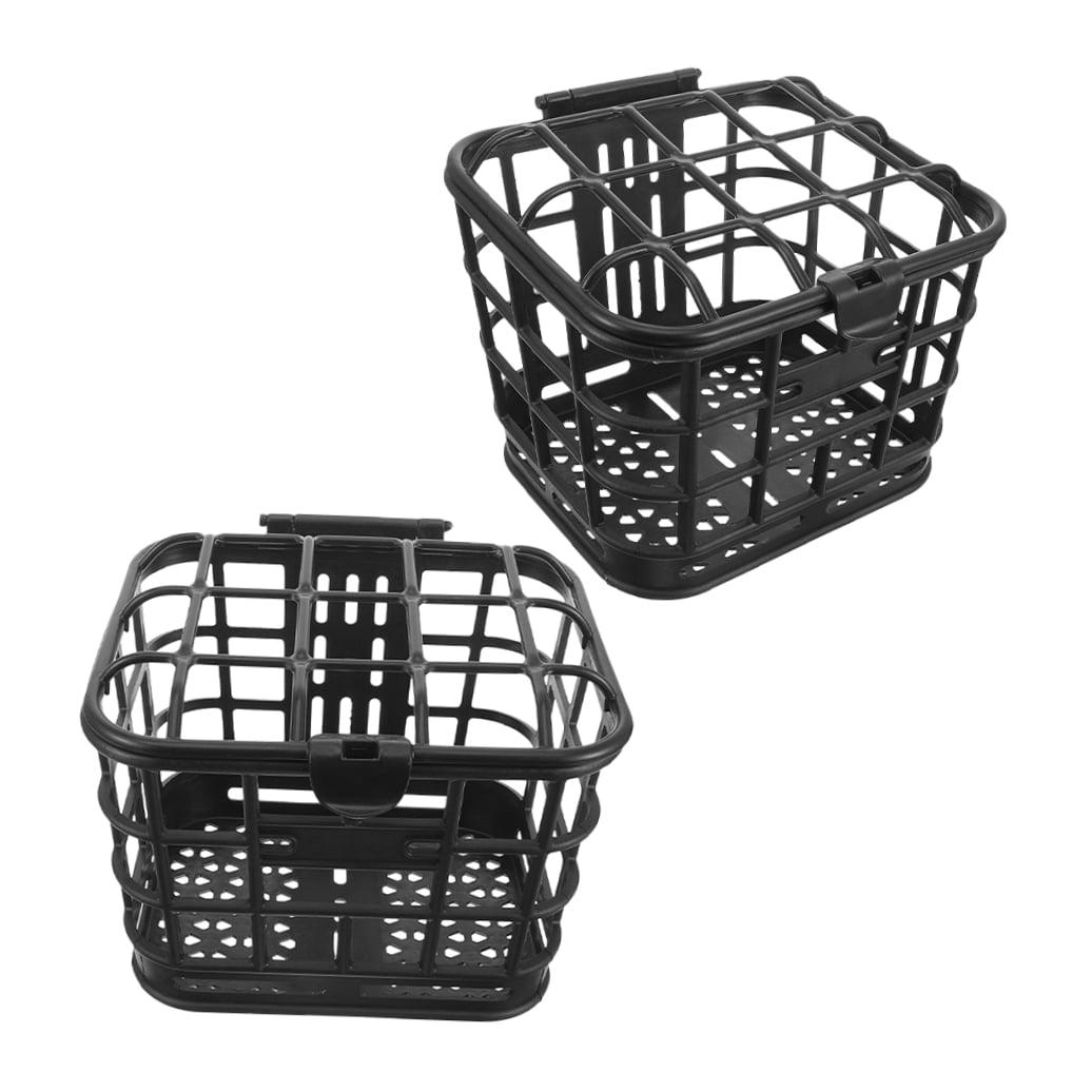Raindrops 2-Pack Black Plastic Front Bike Basket, 12.2x10.4x9.4in, Easy Mounting for Storage