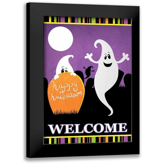 Josefina 11x14 Black Modern Framed Museum Art Print Titled - Halloween Ghost