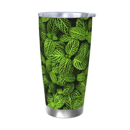 

Zeuib Tiny Green Fern Leaves Printed 20oz Stainless Steel Insulated Car Cup Stainless Steel Thermal Cup Vacuum Insulated Leak-proof Travel Mug Cup-Without Straw