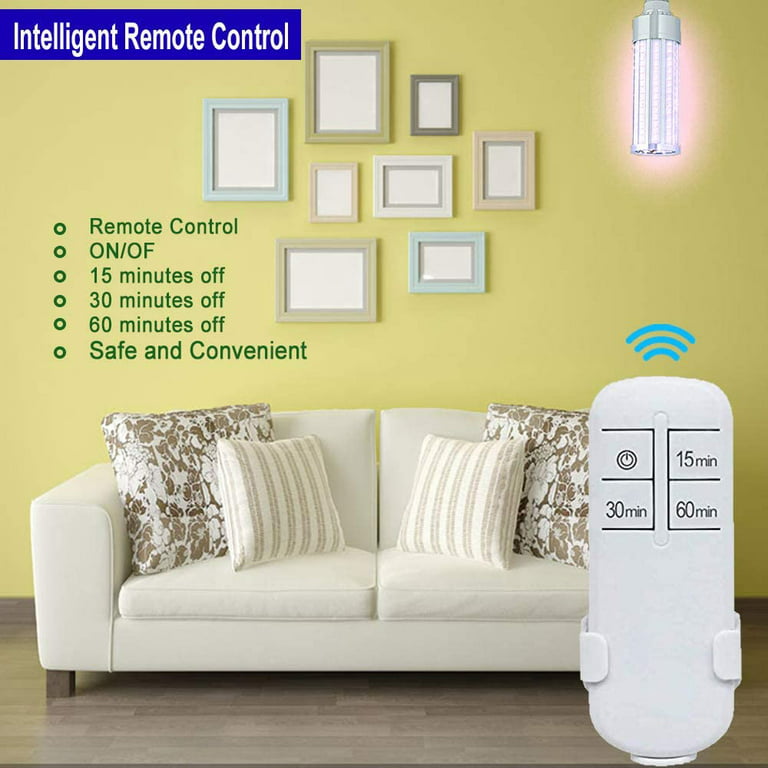 Remote Control Light Socket, 30/60mins Timing Screw in E26/E27 Bulb Holder,  No Wiring, Wall Mounted Wireless Light Switch Kit, for Closet, Basement