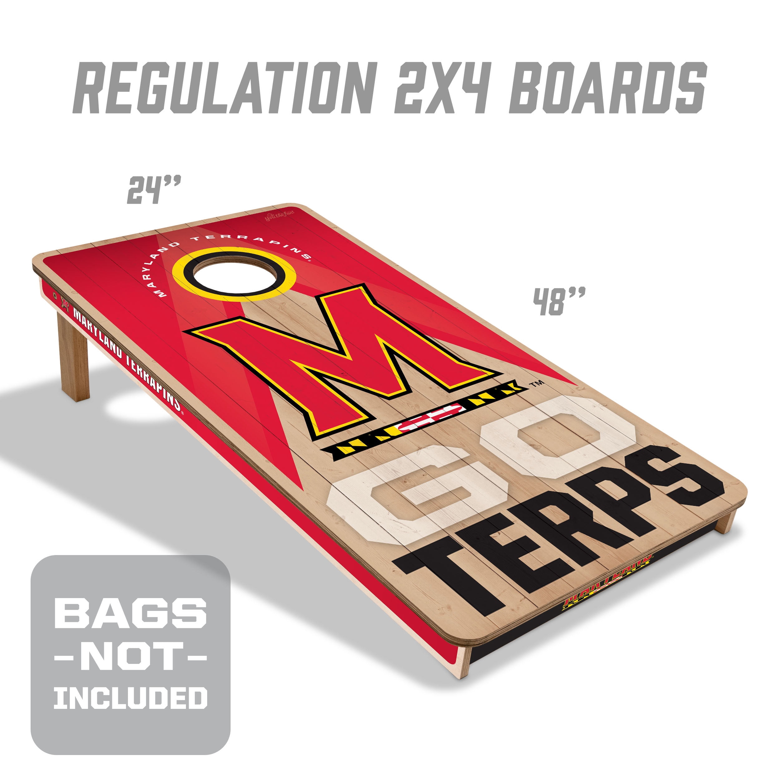 YouTheFan NCAA Maryland Terrapins 2X4 Slogan Series Cornhole NO BAGS