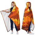 thumbnail image 2 of Funny Cat Wearable Blanket Hoodies for Women Men Adults Cat Lovers Soft Cozy Orange Sky Cats Hooded Blankets for Bedding Travel Decor Birthday Gifts 60×80 Inch, 2 of 5