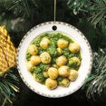 thumbnail image 3 of Gnocchi with Pesto Sauce, Italian Dish Cuisine Christmas Ornament, Food Foodie Novelty Xmas Tree Gift Accessory Funny Ornaments (Flat Design Printed on Ceramic, NOT 3D), 3 of 3