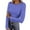Blue, variant on Women's Long Sleeve Shirts Crew Neck Rib Knit Slim Fit Tops Basic Tee Striped Fall Casual Underscrubs Layer T-Shirt Light Blue-1 M