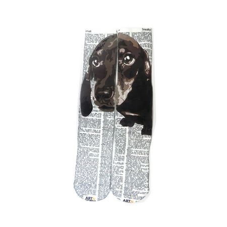 

Art N Wordz Apparel Dachshund Small-Sneaky Dictionary Print Pop Art Unisex Socks