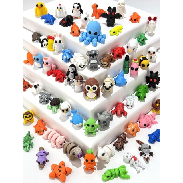 Set de 60 figuras de animales articuladas impresas en 3D