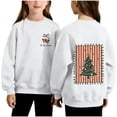 thumbnail image 2 of Cowsor Chandails en Molleton pour Filles Enfants Mignon Graphique Col Rond Chandail Tops Xmas Manches Longues Chemises de Vacances, 2 of 7