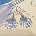 thumbnail image 2 of Gorgeous Hawaiian Large Seashell Earring, Sterling Silver Sea Shell Dangle Earring, E4143A Valentine Birthday Mom Gift, Beach Jewelry, 2 of 8