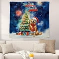 thumbnail image 2 of Merry Christmas and Happy New Year Santa Golden Retriever Holiday Xmas Winter 2025 Tapestry Goldens Dog Lover Gifts Idea Wall Hanging Backdrop Home Decor - 00024, 2 of 5
