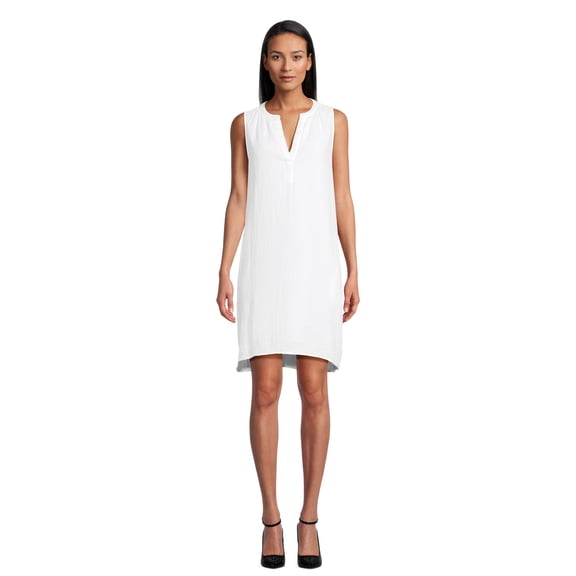 Time and Tru Women's Cotton Sleeveless Double Cloth Dress, Sizes XS-XXXL