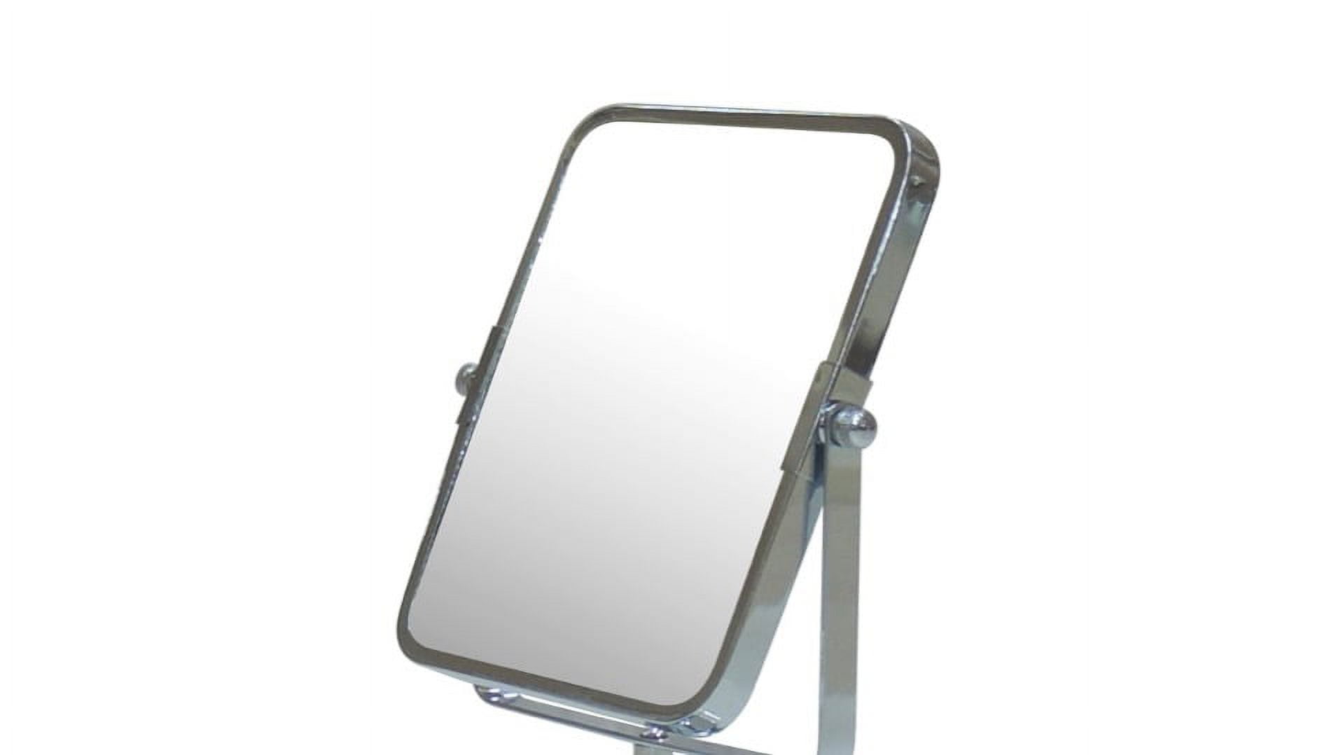Eden Bath Square Two Sided 5X Chrome Framed Freestanding Makeup / Shaving Mirror