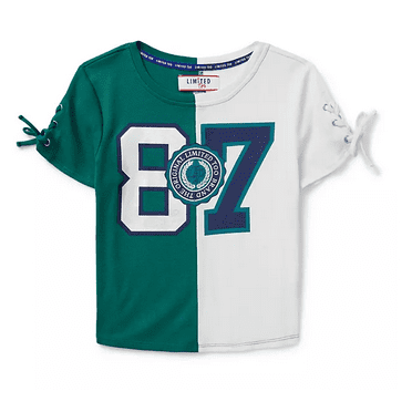Limited Too Girls Short Sleeve Tee (Oasis Blue, Small 7/8)