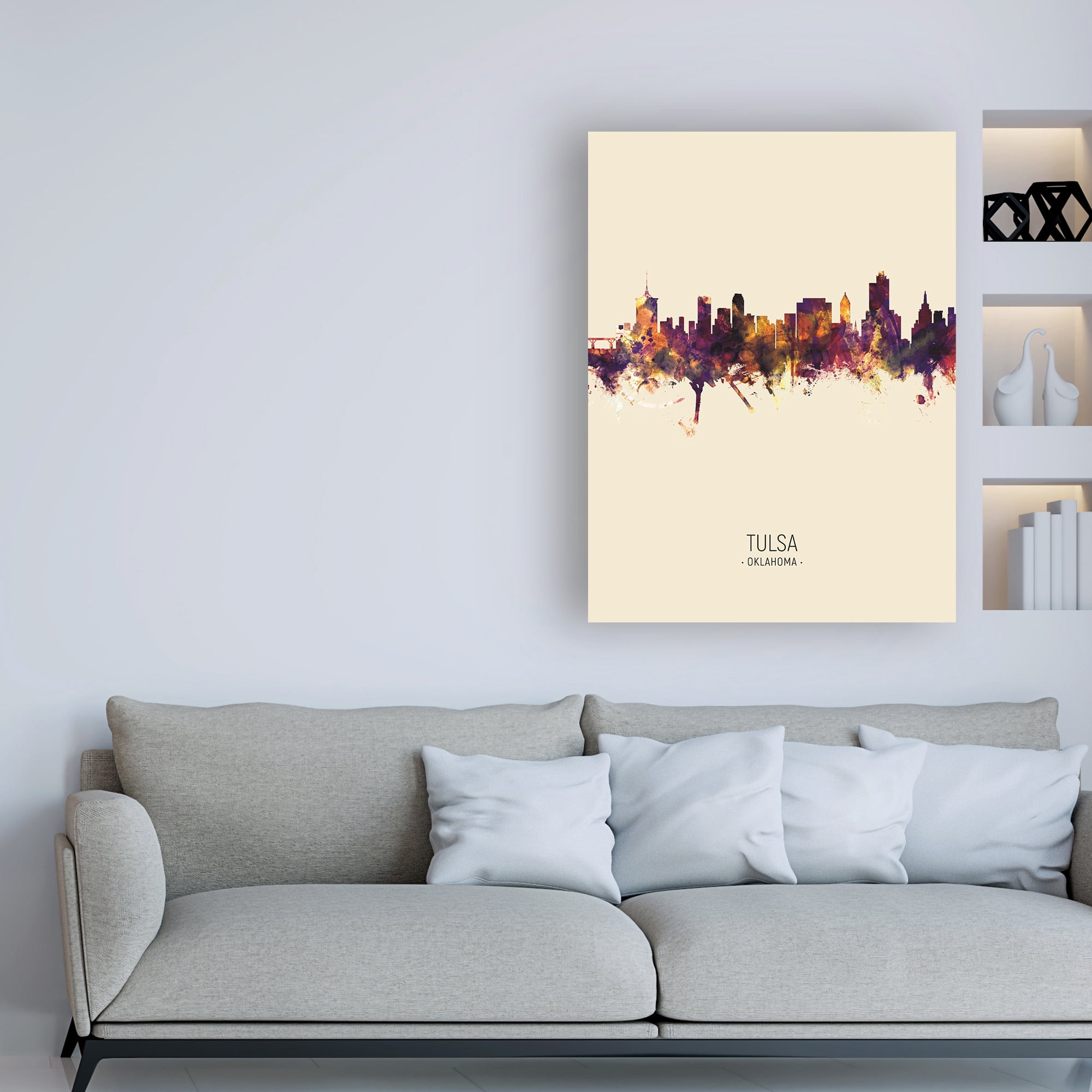 Trademark Fine Art 'Tulsa Oklahoma Skyline Portrait III' Canvas Art by Michael Tompsett