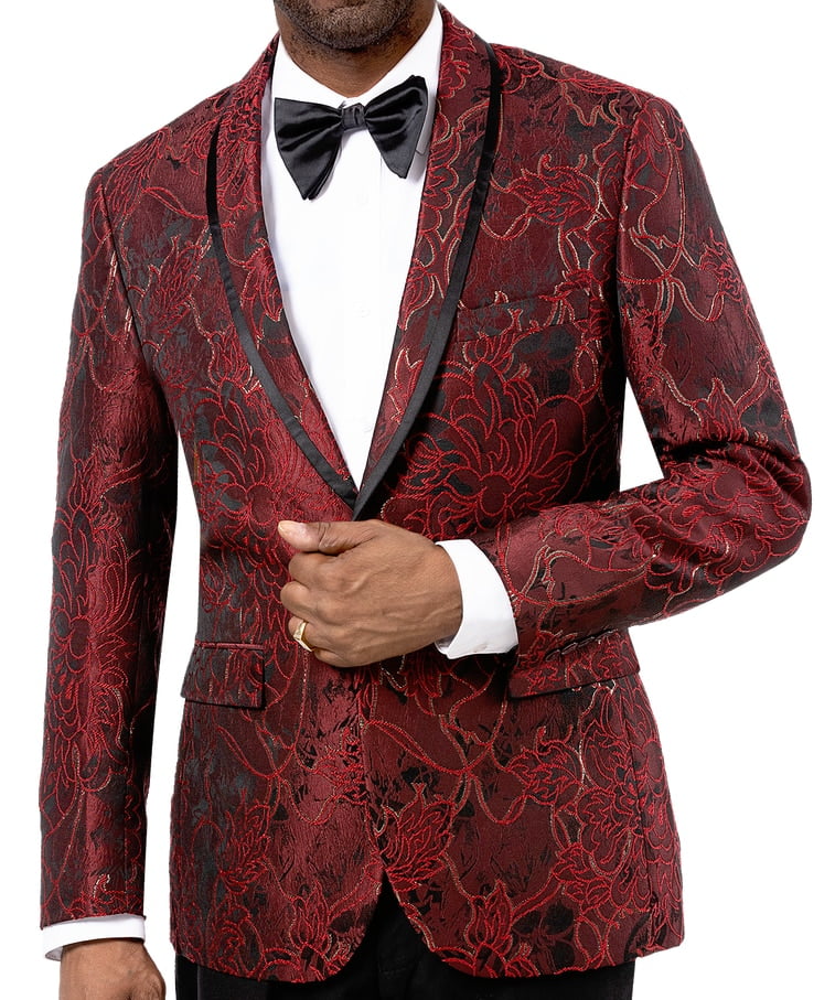 Red Floral Design Fashion Blazer J69 - Walmart.com