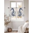 thumbnail image 4 of Ocean Seahorse Sheer Curtains 54 Inch Long 2 Panels, Retro Coral Medieval Coastal Light Filtering Rod Pocket Curtains, Sheer Voile Drapes for Living Room Bedroom, 52"x54", 4 of 8
