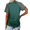 thumbnail image 2 of Short Sleeved Summer Women Patchwork Color Block Raglan Shirt Tops, 2 of 3