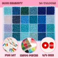 thumbnail image 2 of 12500pcs John Bead Assorted Glass Seed Beads 8/0, 24 Colors Blue Palette Round Bead for DIY Crafts Jewelry Making Bead Box, 2 of 7
