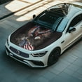 thumbnail image 3 of Uorisanigo Eagle American Flag Elastic Car Cover Protector Removable Cover Car Hood Cover Protector Washable Removable Car Hood Flag Cover for Trucks, Car, SUV, or Van, 3 of 7