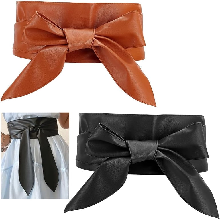 3355 Wrap Belts For Women Dresses Wide Leather Cinch Tie Knot Waist Wrap Belts for Women Dresses Wide Leather Cinch Tie Knot  main image 4