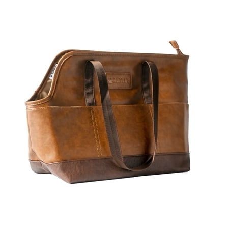Luxury Vegan Leather Dog Carrier Purse with Comfort Cushion & Multiple Pockets - Ergonomic Pet Travel Tote Bag for Small Dogs and Puppies