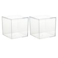 thumbnail image 1 of HLONK 2 Clear Square Cubes Storage Boxes 10x10cm Wedding Candy Gift, 1 of 4
