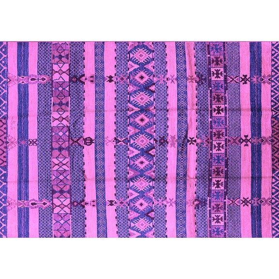 Ahgly Company Indoor Rectangle Solid Purple Modern Area Rugs, 5' x 7'