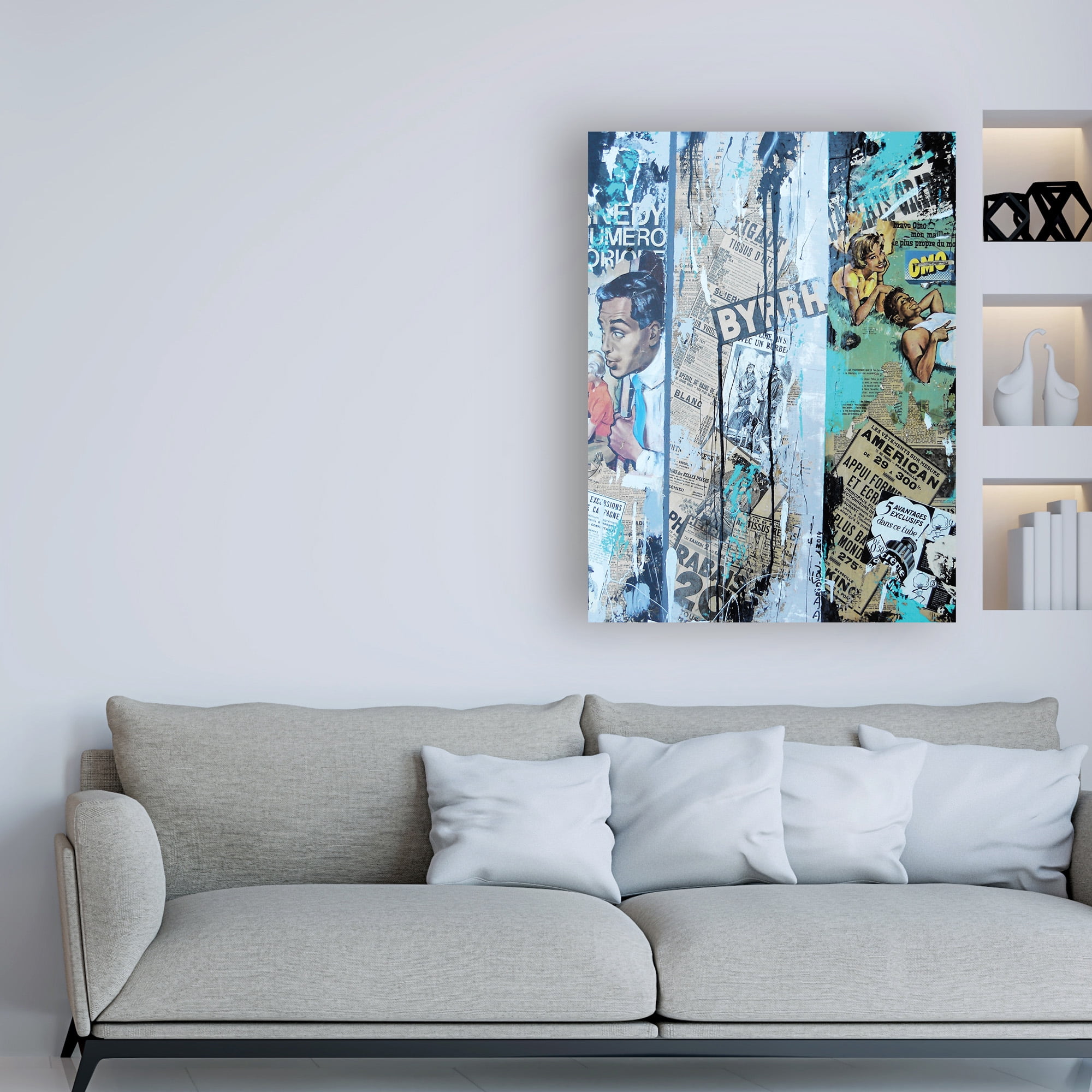 Trademark Fine Art 'Vintage Collage' Canvas Art by David Drioton