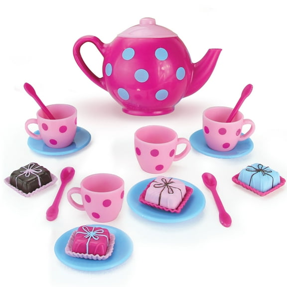 Sophia's 17-Piece Tea Set with Petit Four Cakes for 18" Dolls, Multi
