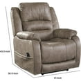 thumbnail image 5 of Benjara BM209651 43.5 x 36.5 x 41 in. Leatherette Metal Frame Power Recliner with Adjustable Headrest, Light Brown, 5 of 5