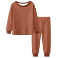 thumbnail image 4 of Byoo Tween Girl Outfit Set Ribbed Solid Long Sleeve Pullover Top Pants Knitted Sleepwear Soft Breathable Homewear, 4 of 4