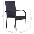 thumbnail image 4 of vidaXL 7 Piece Garden Dining Set Poly Rattan Black, 4 of 5