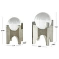 thumbnail image 3 of 7", 6"H Silver Glass Orb Geometric Sculpture with Clear Orb and X-Shaped Holder, by DecMode (2 Count), 3 of 9